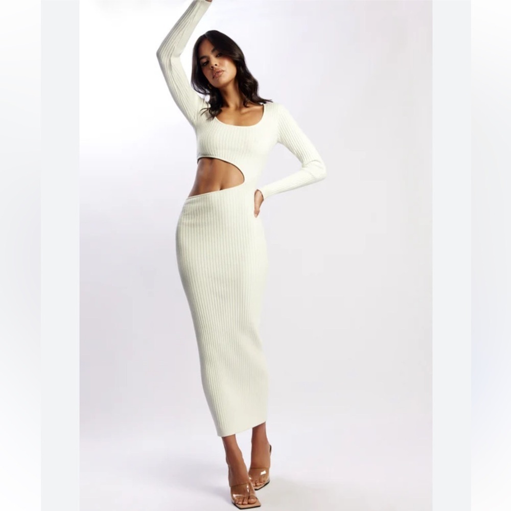 Meshki Ribbed Knit Sweater Cut Out Dress Size Small